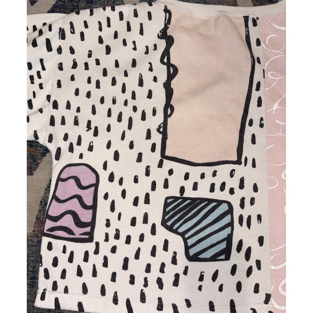 Vintage Chauvin Elle Pastel Memphis-Style Pop-Art Sweatshirt Pullover Sz M - Picture 6 of 7